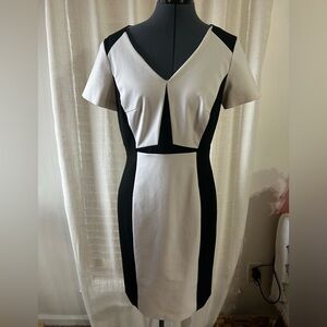 ANTONIO MELANI Black and White Midi Dress Size 8